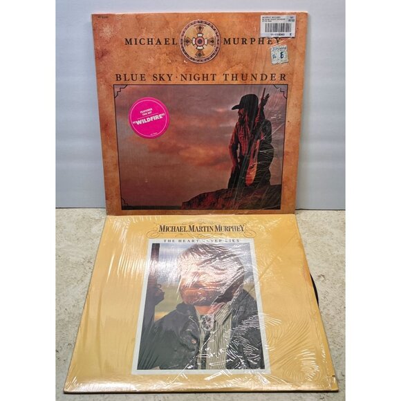Michael Martin Murphey LP Country The Heart Never Lies Blue Sky Lot of 2 - Picture 1 of 9
